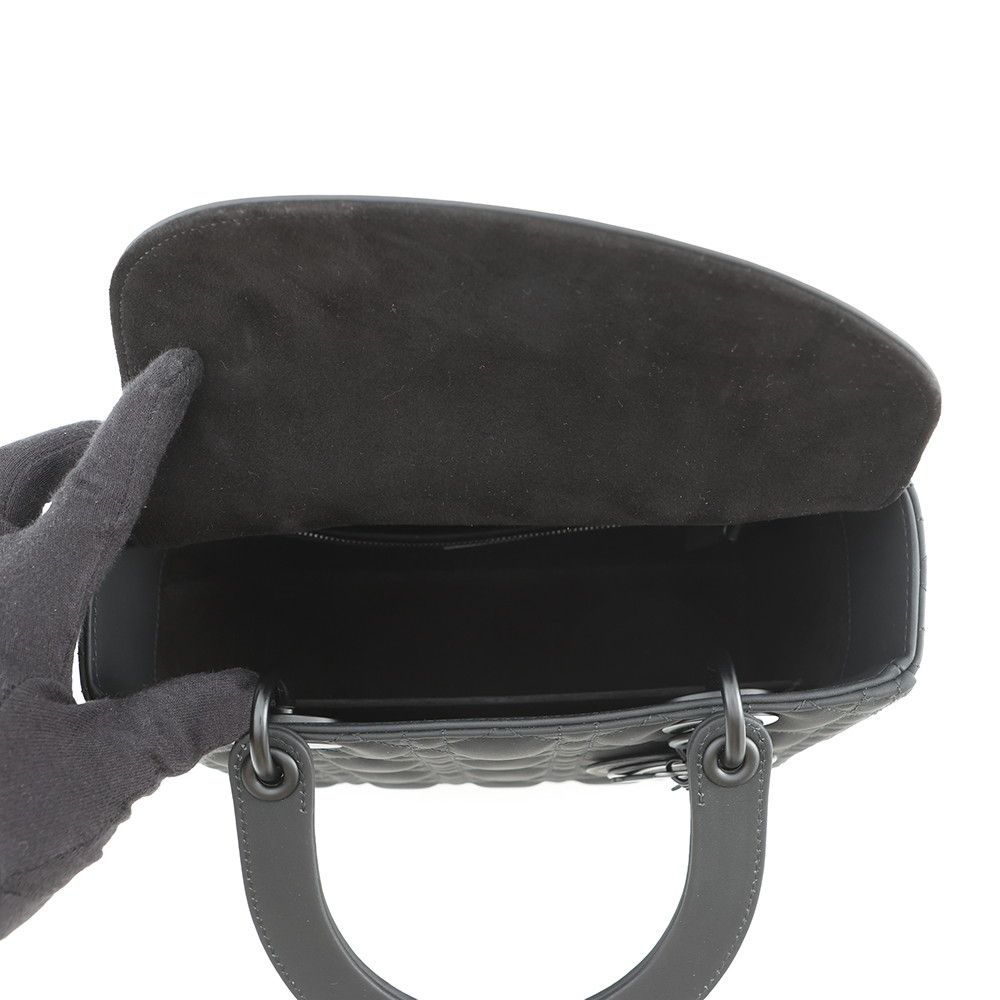 Dior Handbag Lady Ultra Matte Calfskin 2-Way Shoulder Black