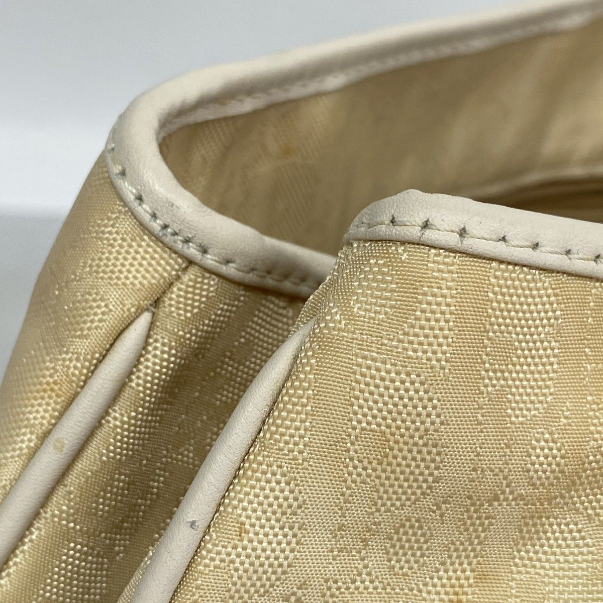 Dior Handbag Trotter Canvas Beige Silver