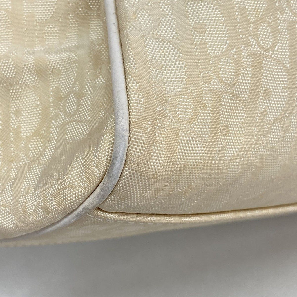 Dior Handbag Trotter Canvas Beige Silver