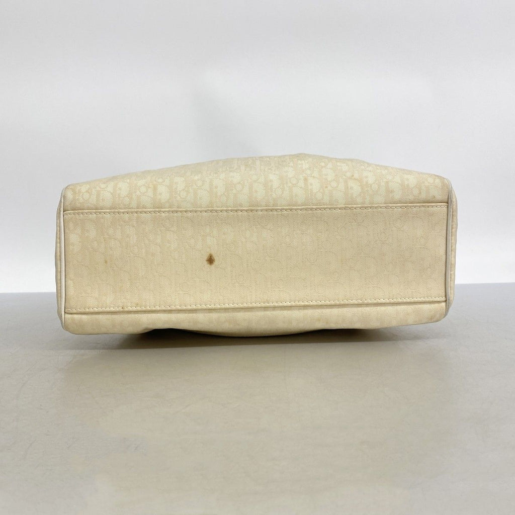 Dior Handbag Trotter Canvas Beige Silver