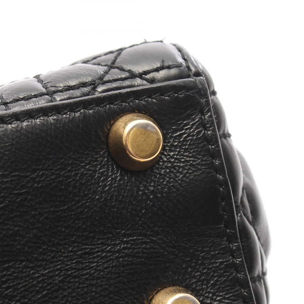 Dior Handbag Lady Dior Small Cannage 2-Way Black Leather Lady Dior Tote
