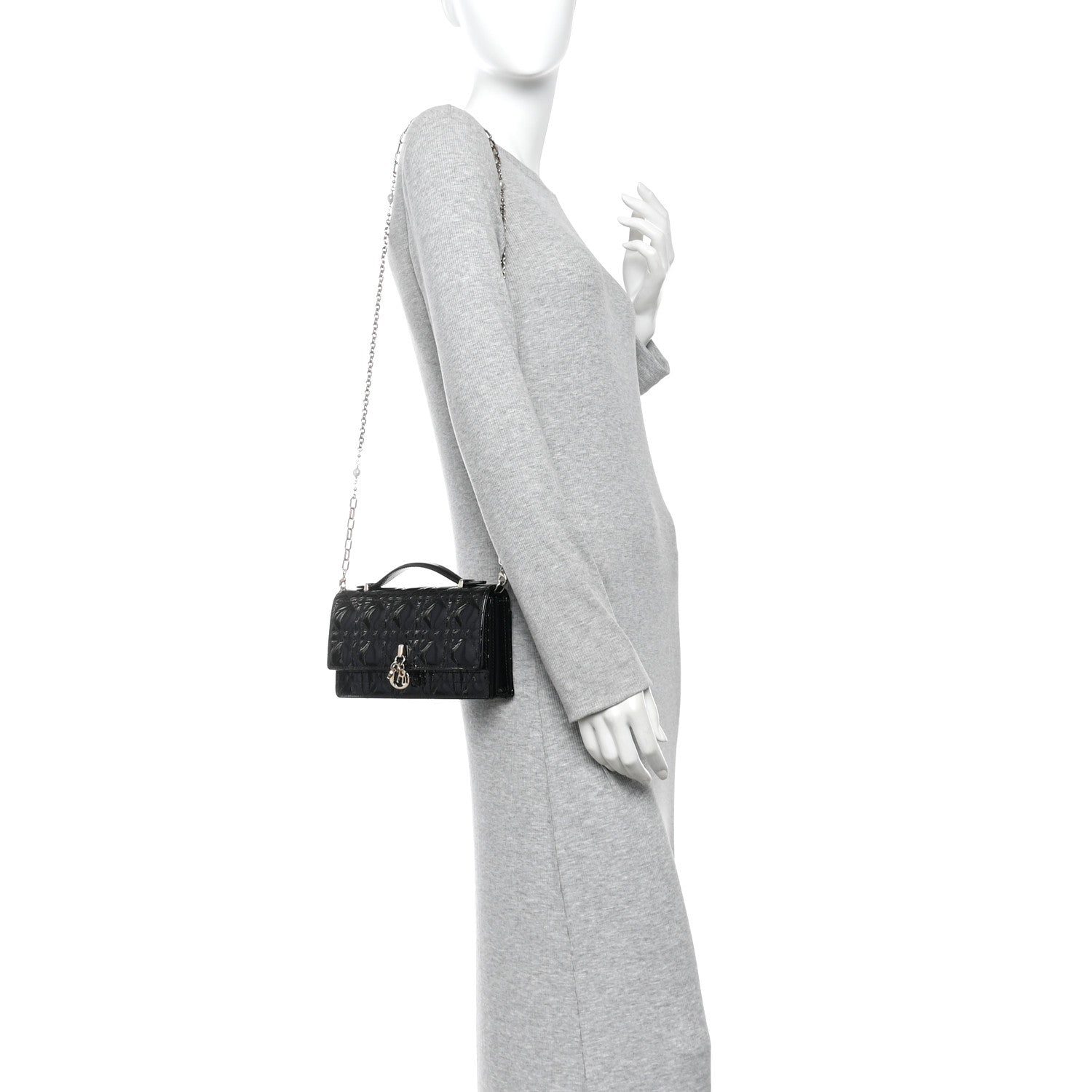 Patent Cannage Mini My Dior Bag Black