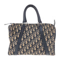 Dior Handbag canvas Navy Beige SilverMetal Trotter