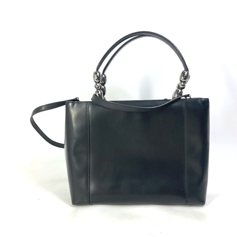Dior Handbag leather black 2WAY bag Maris Pearl Women