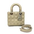 Dior Handbag leather beige Lady Dior Canage