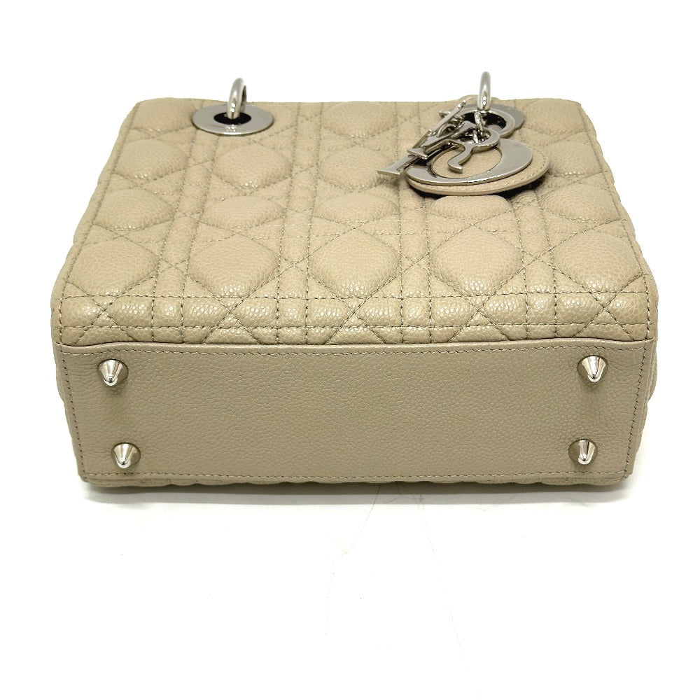 Dior Handbag leather beige Lady Dior Canage