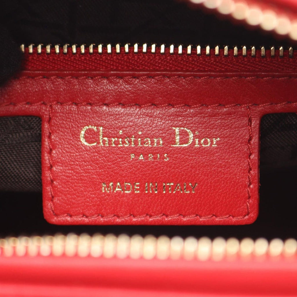 Dior Handbag Lady Large Cannage Red Leather