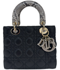 Dior - Small Lady Dior Black Calfskin Python