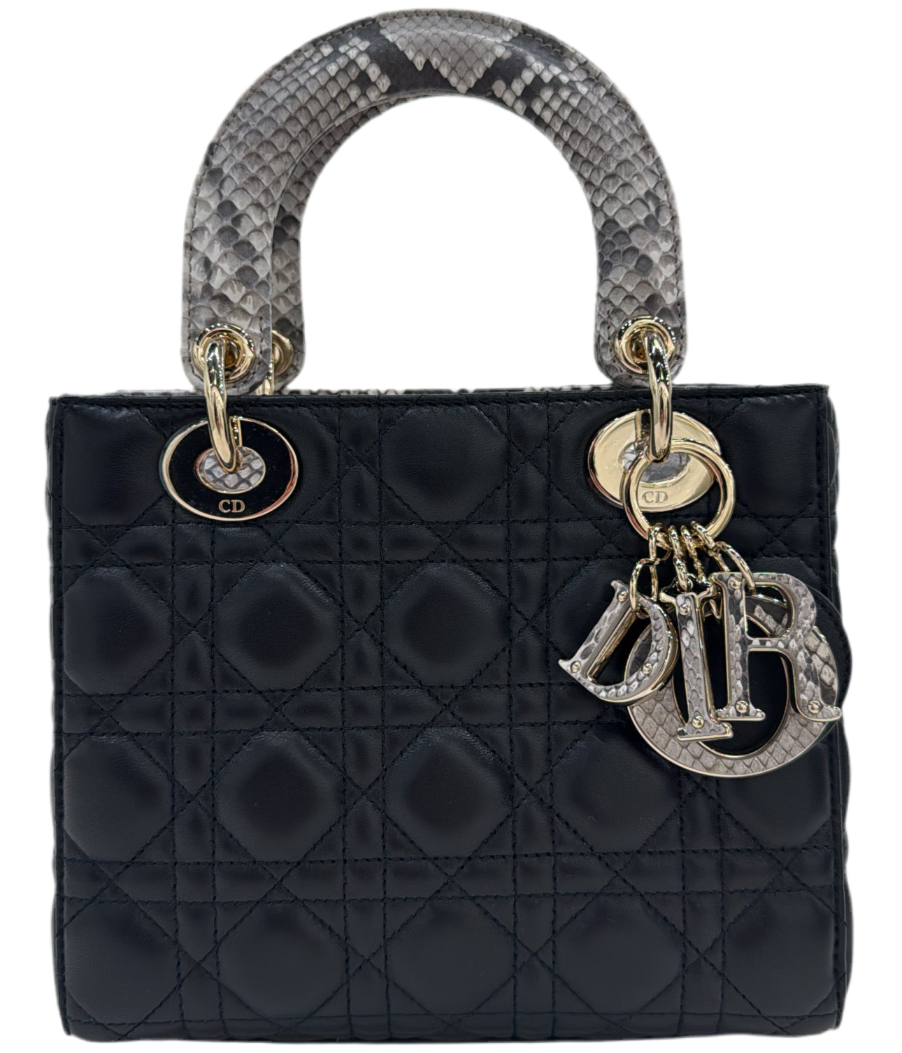 Dior - Small Lady Dior Black Calfskin Python