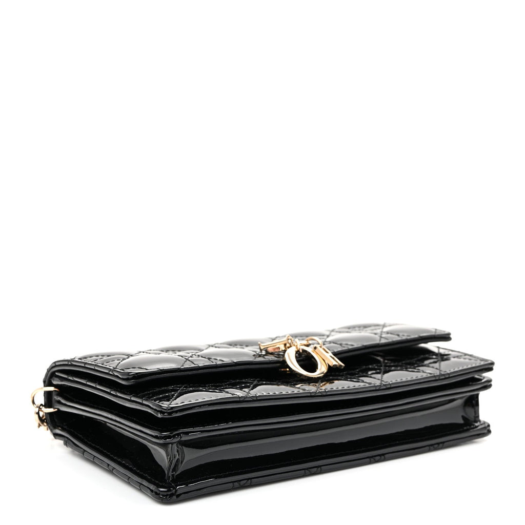 Patent Cannage Mini My Dior Bag Black