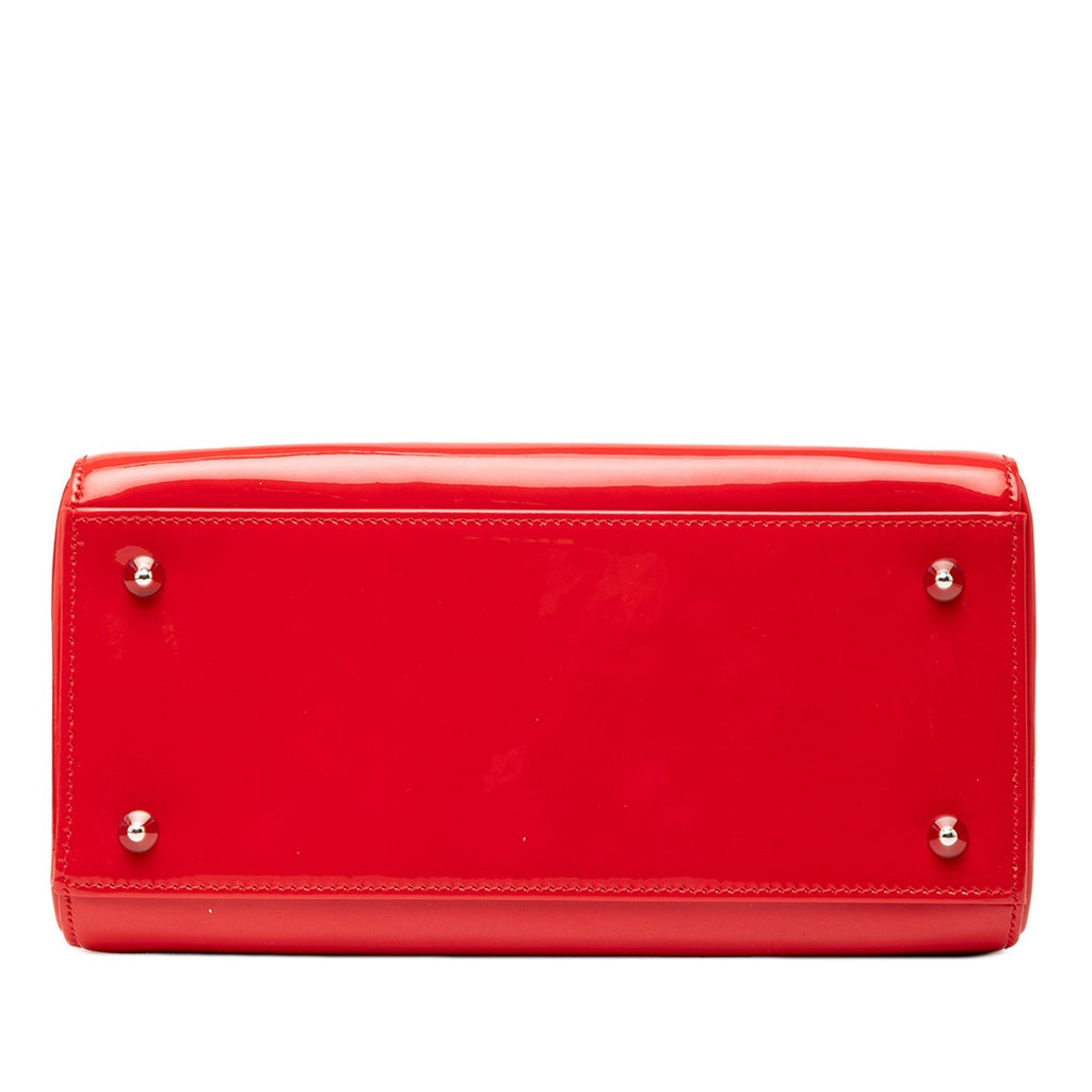 Dior Lady Dior Leather Handbag Red