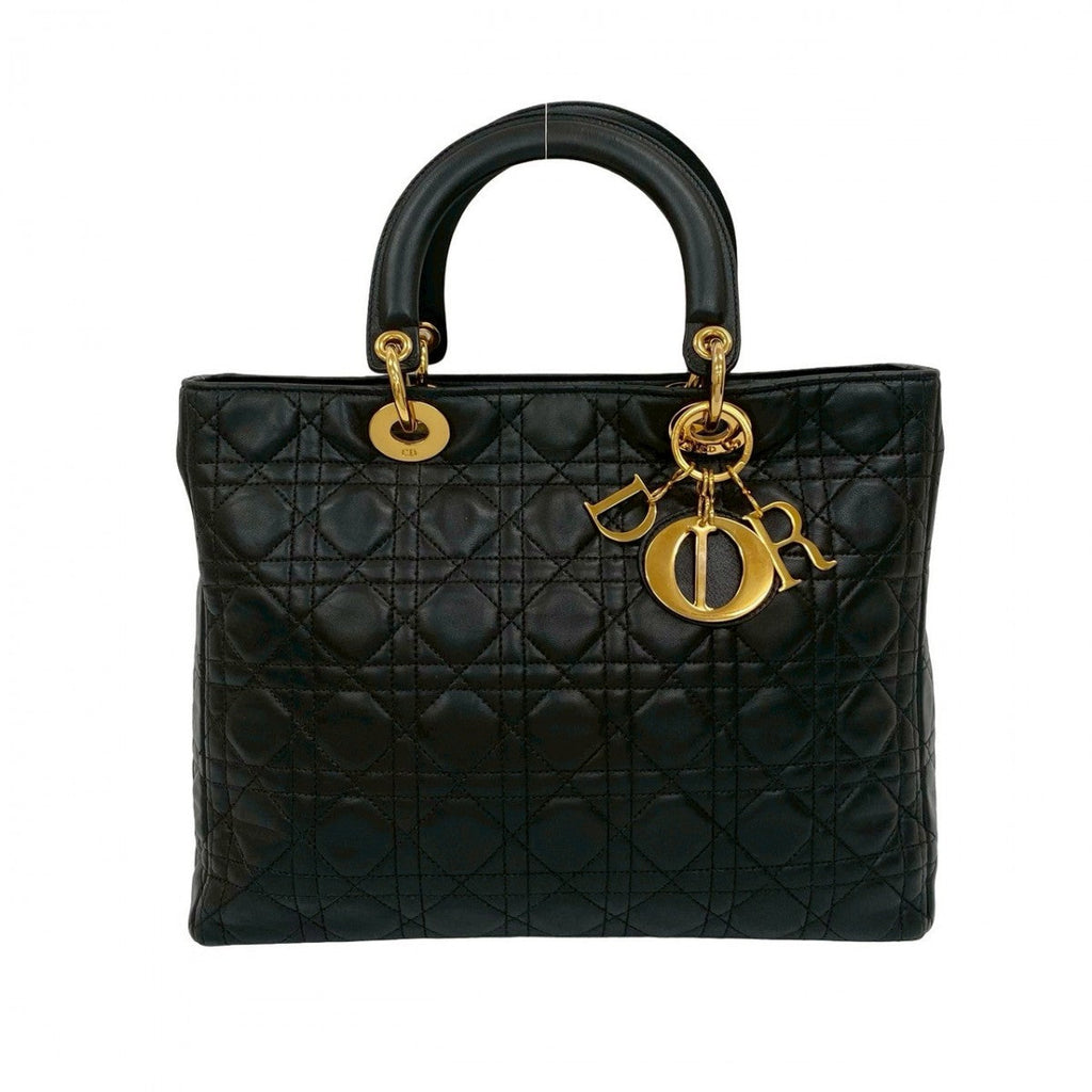 Dior Handbag leather black Lady Dior