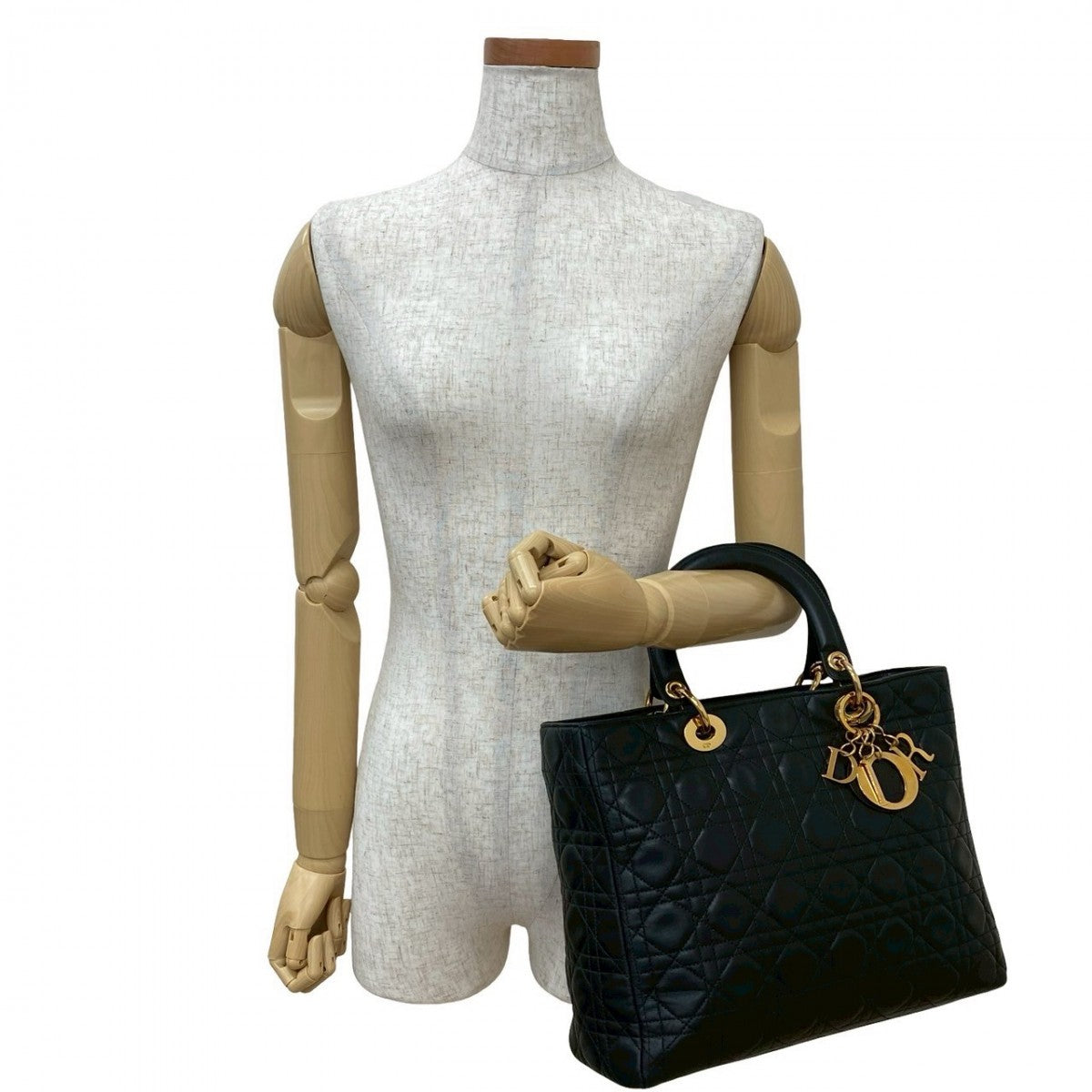 Dior Handbag leather black Lady Dior
