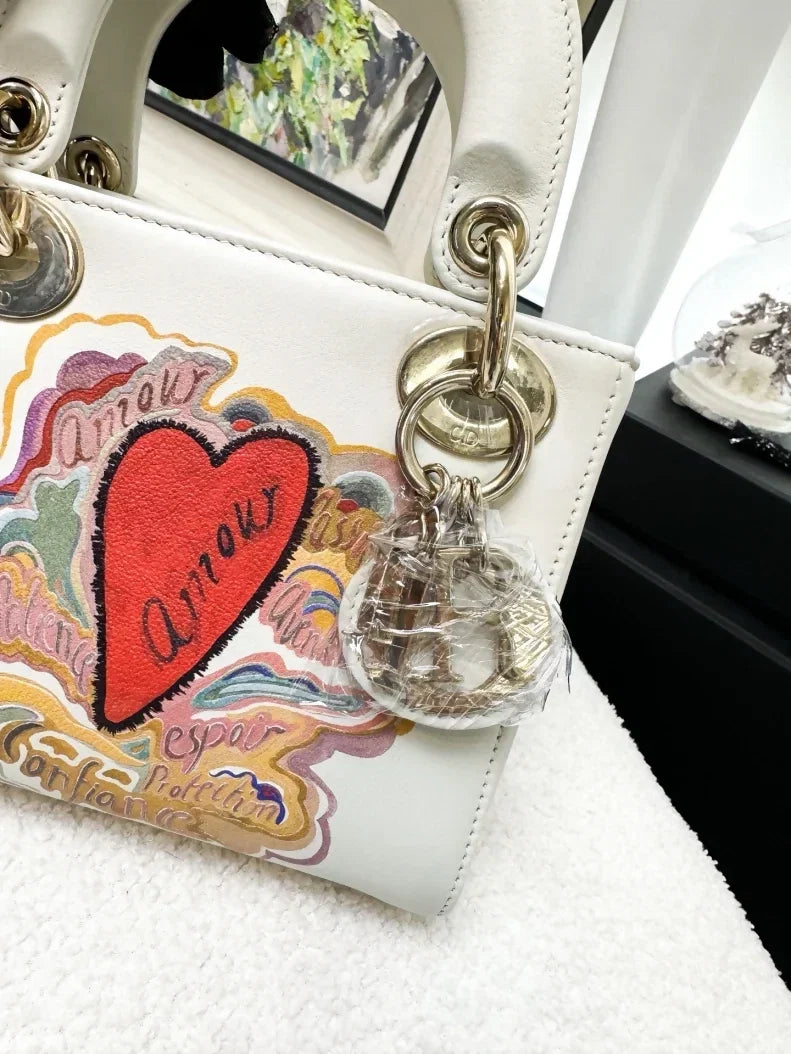 Dior Valentine's Day limited edition white Lady Dior bag