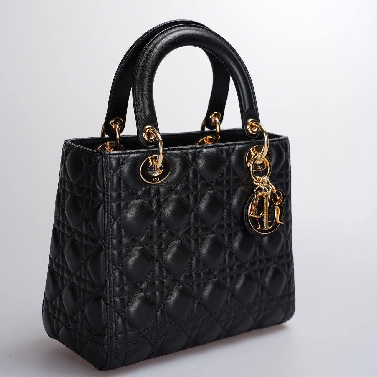 Dior Lady Dior Cannage Black Handbag Style 10