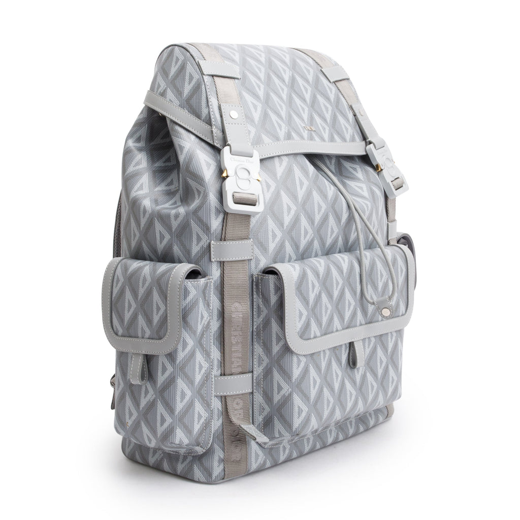 Christian Dior 2023 Grey Diamond Canvas Hit The Road Backpack