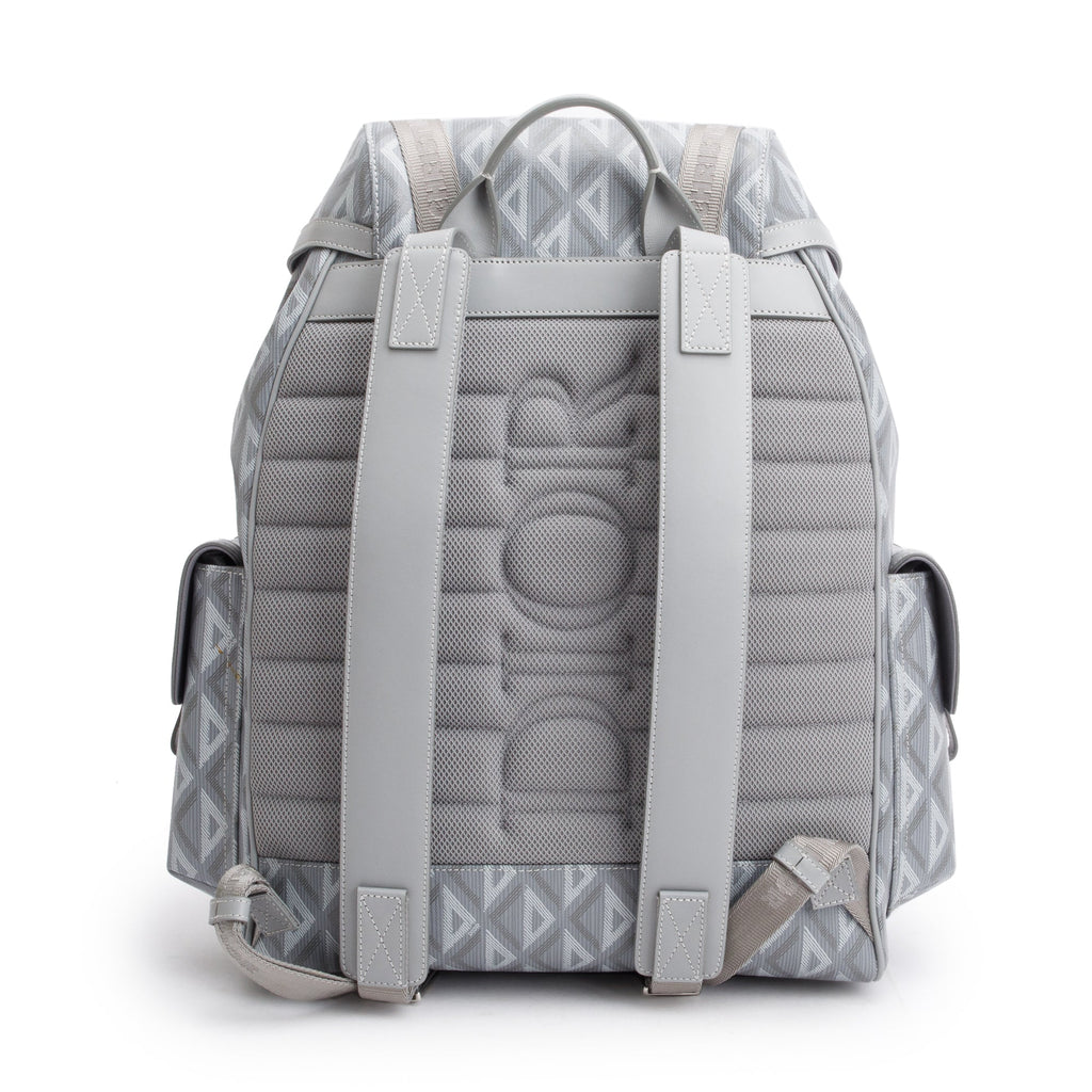 Christian Dior 2023 Grey Diamond Canvas Hit The Road Backpack