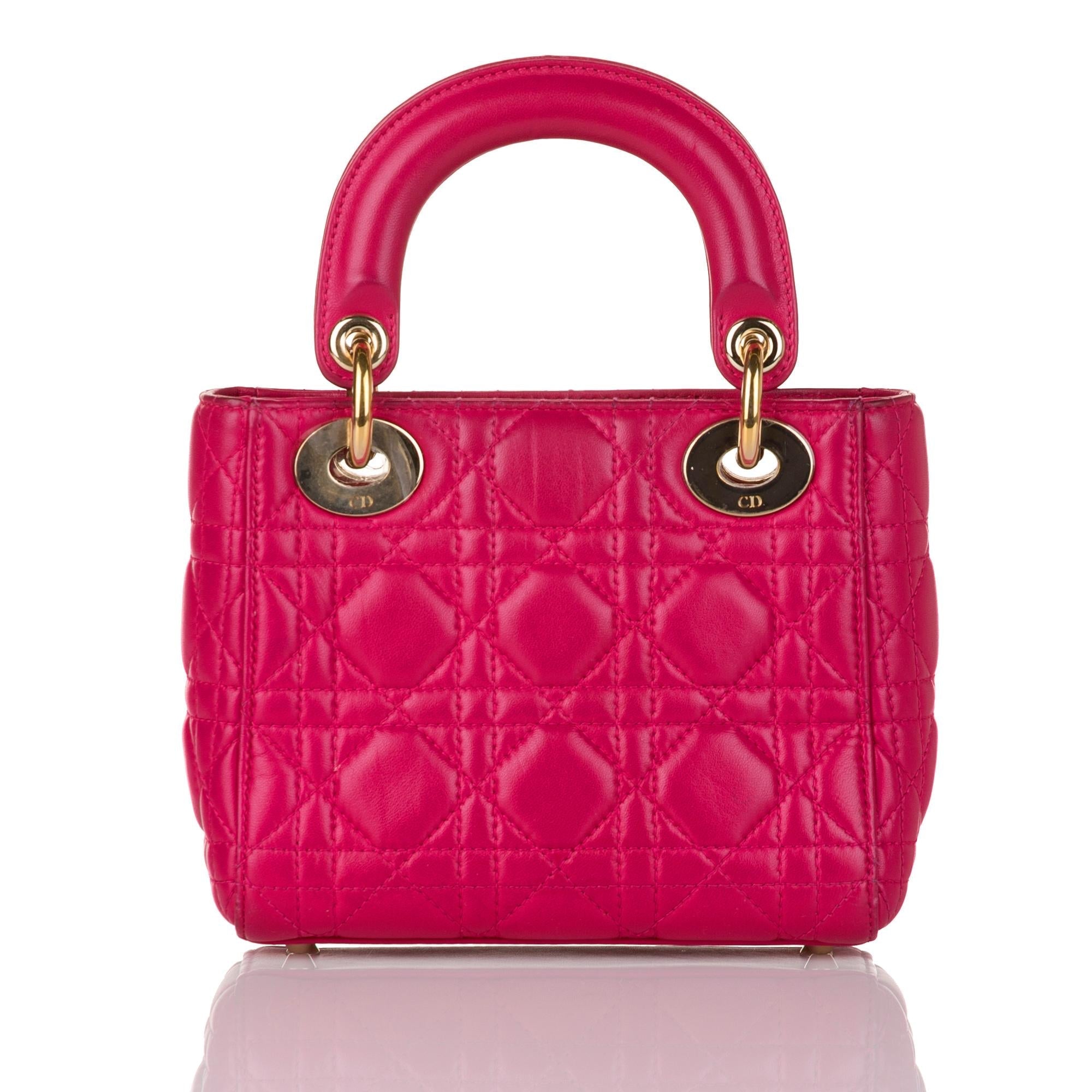 Dior Cannage Dior Lambskin Leather Satchel (SHG-32440)