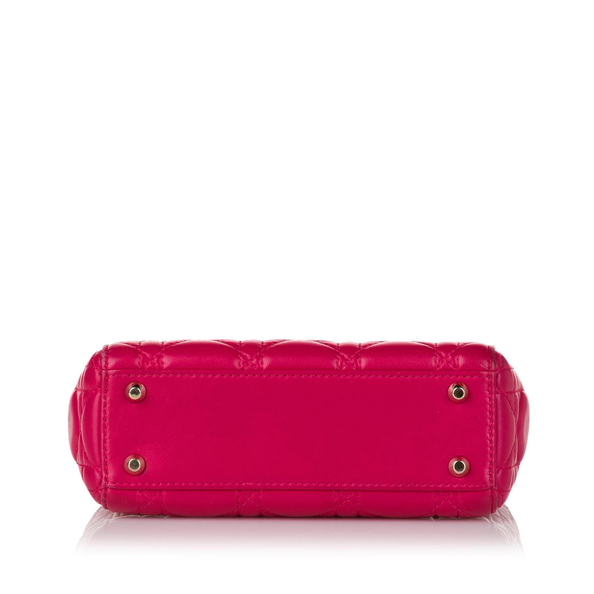 Dior Cannage Dior Lambskin Leather Satchel (SHG-32440)