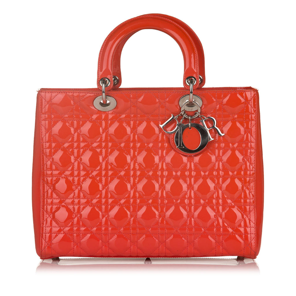 Dior Large Cannage Dior Patent Leather Handbag (SHG-32616)