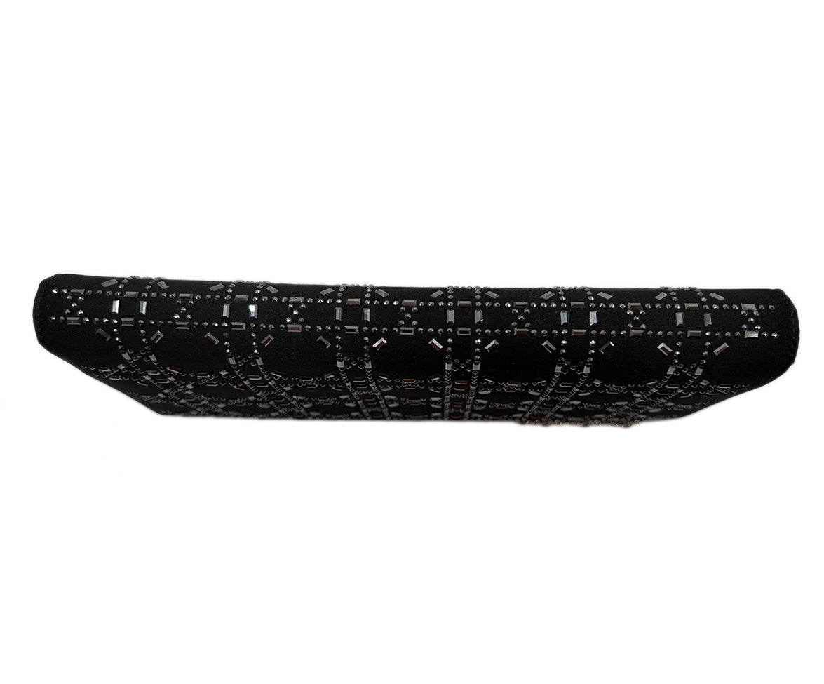 Christian Dior Black Crystal Cannage Clutch