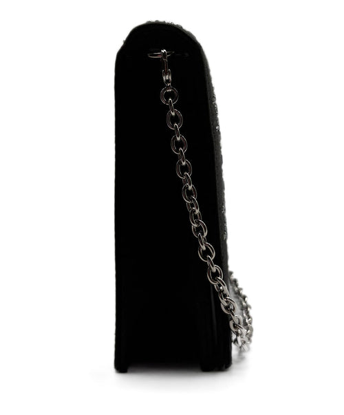 Christian Dior Black Crystal Cannage Clutch