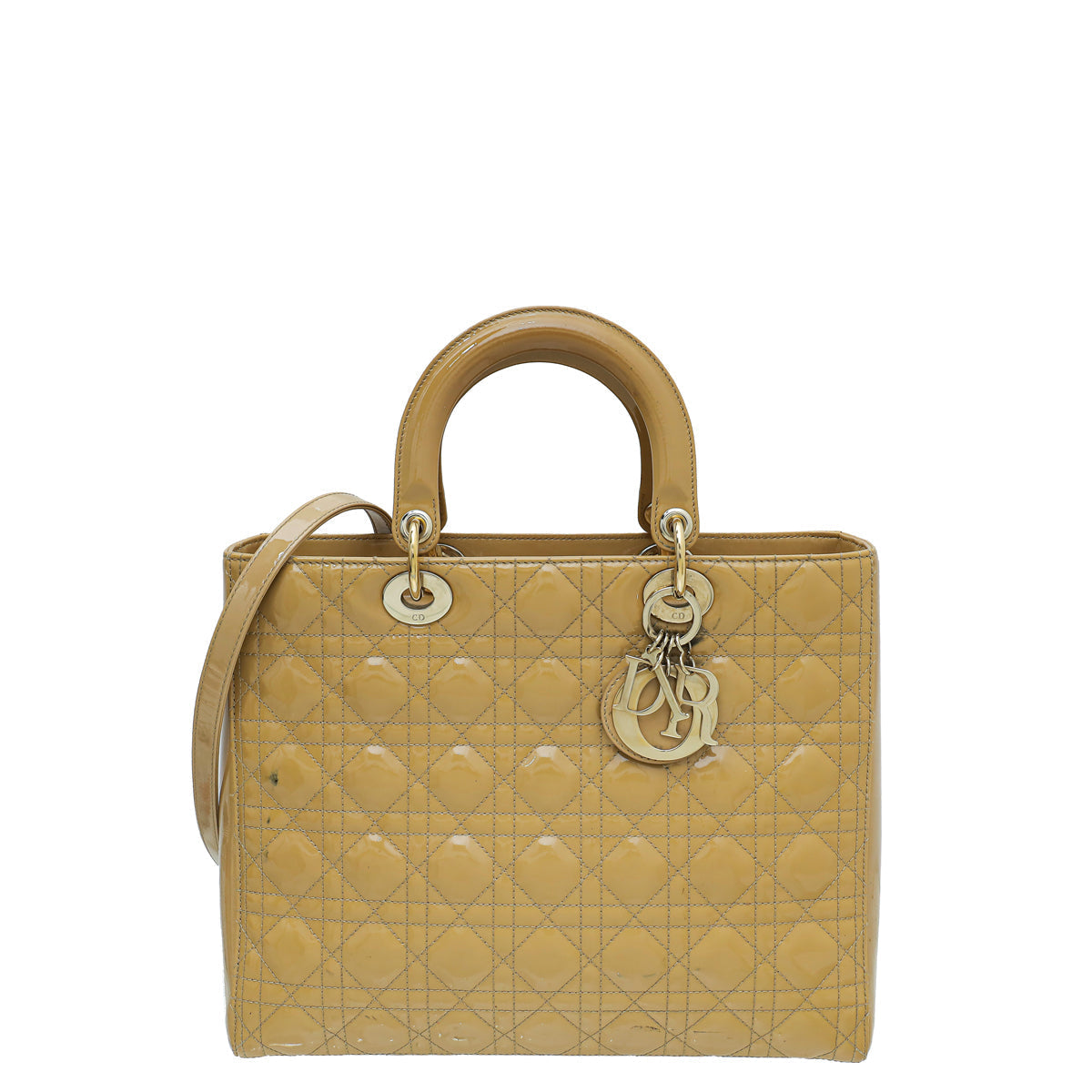 Dior Lady Dior Leather Handbag Beige