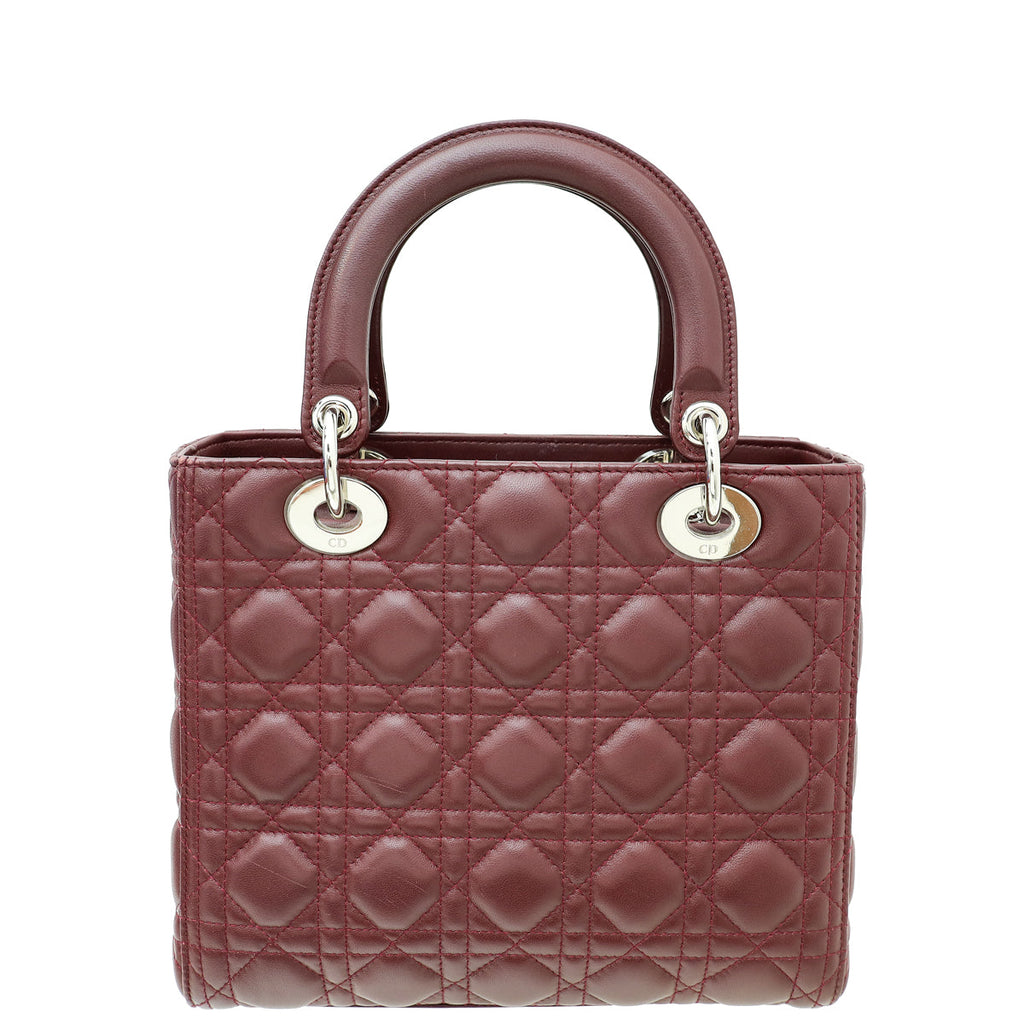 Dior Lady Dior Burgundy Handbag Burgundy