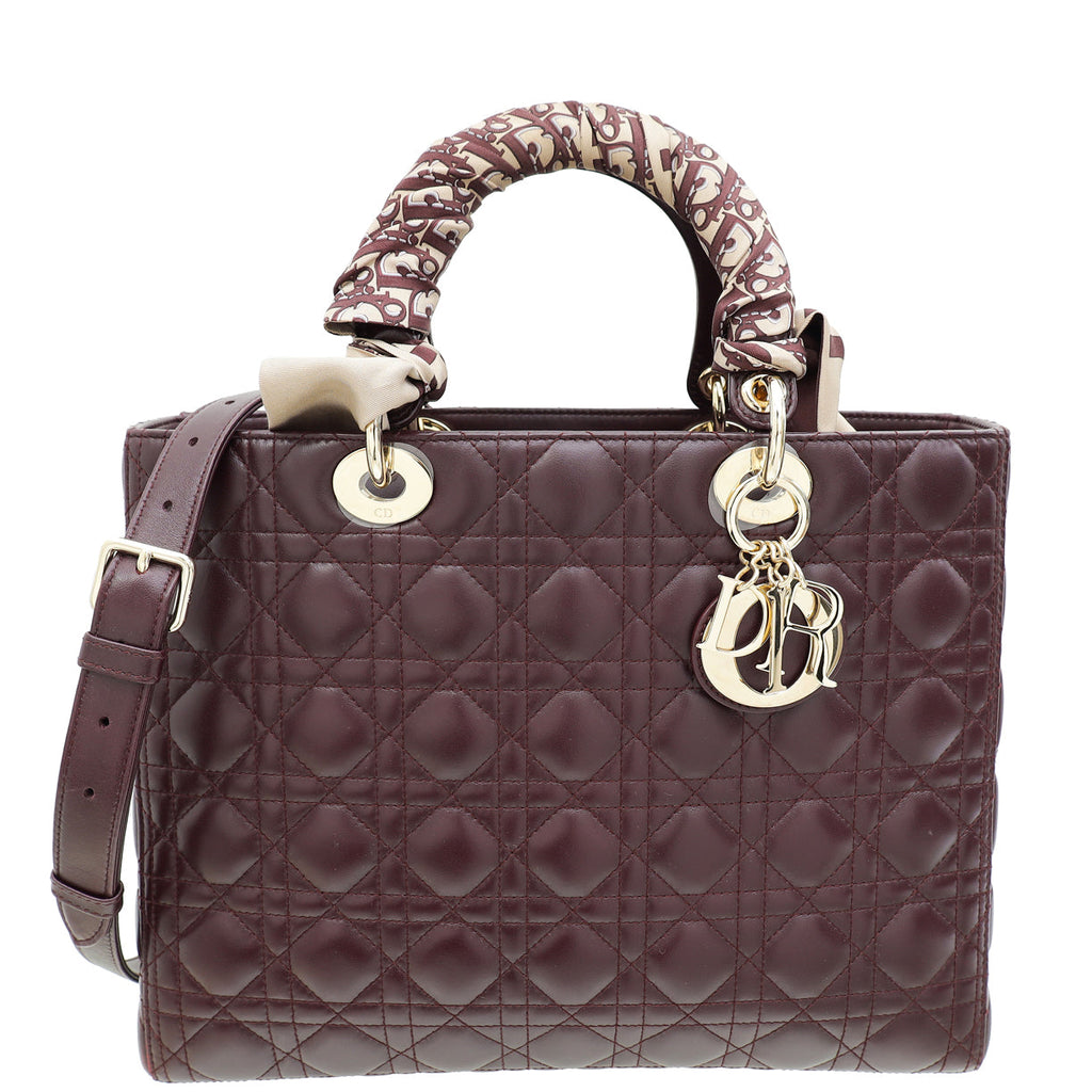 Dior Lady Dior Burgundy Handbag Style 2