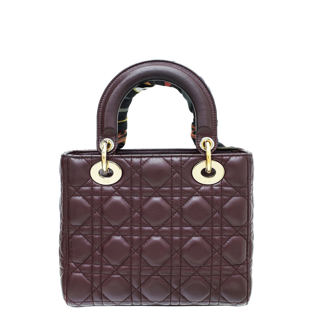 Dior Lady Dior Burgundy Handbag