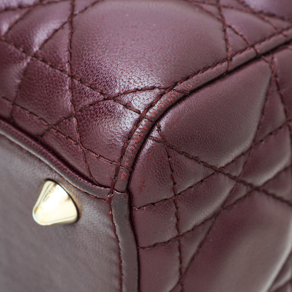 Dior Lady Dior Burgundy Handbag