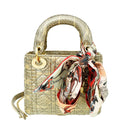 Dior Lady Dior Leather Handbag Gold