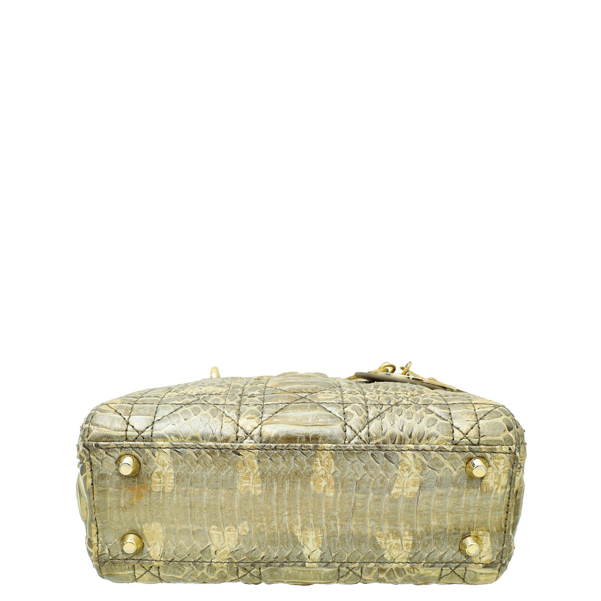 Dior Lady Dior Leather Handbag Gold