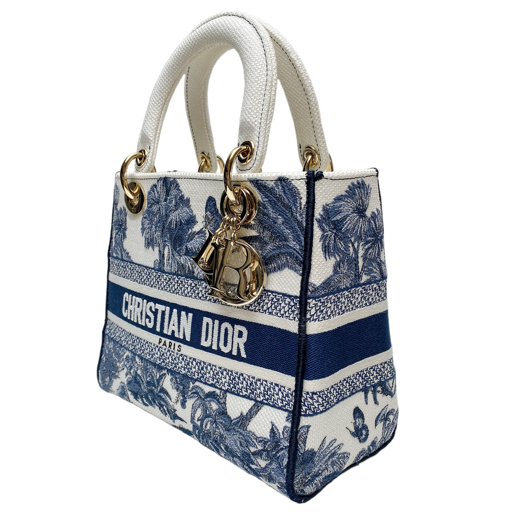 Dior Lady Dior Lou Canvas Handbag
