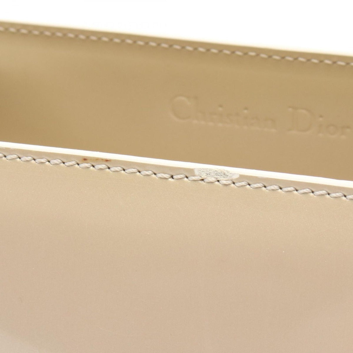 Dior Handbag Maris Pearl Beige Patent Leather 2-Way