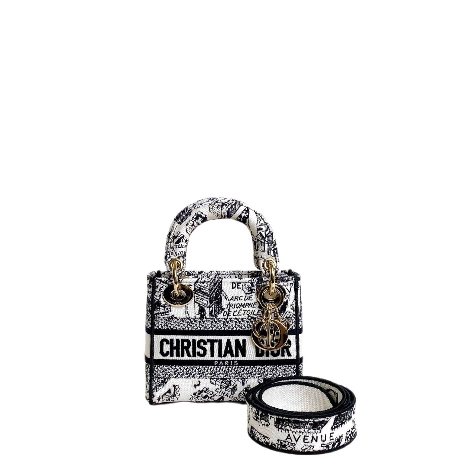 Dior Lady Dior Lou Mini Canvas Handbag