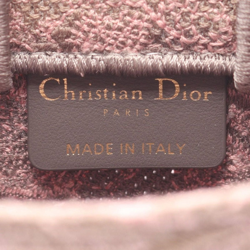 Dior Handbag Book Tote Mini Pink Gray Canvas Vertical