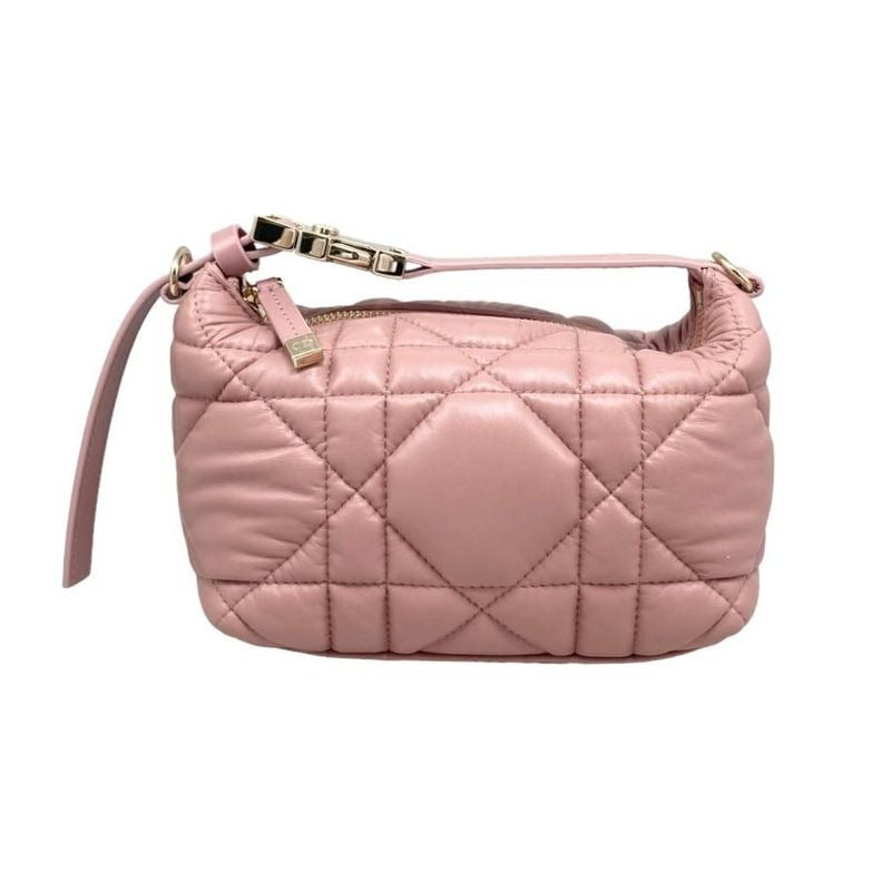 Christian Dior Handbag Nomad Pouch Small S5553 Omig Pink Gold Hardware