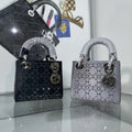 Dior Mini Opaline Gray Pearlescent Cannage Lambskin Bag