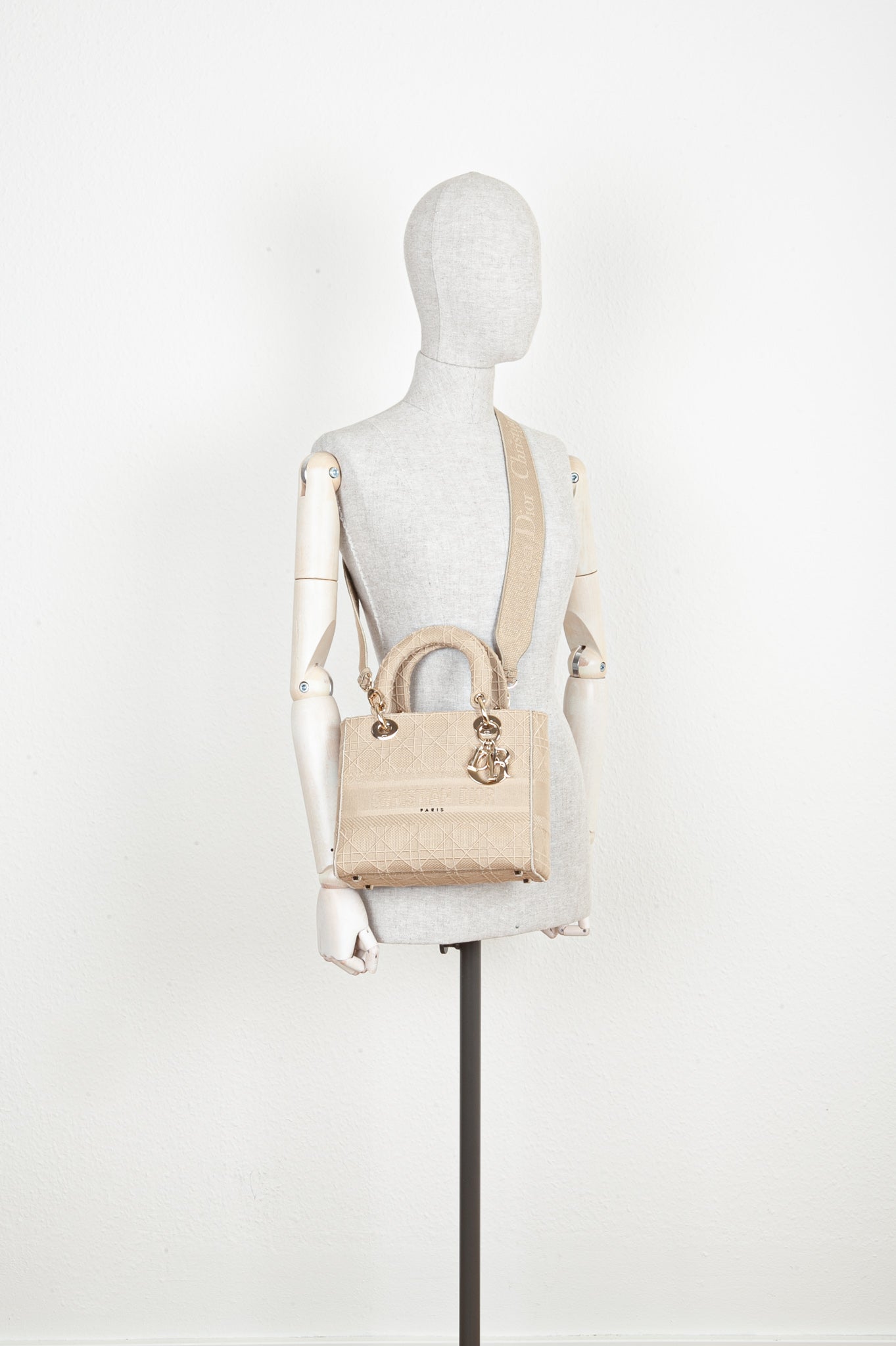 Dior Lady Dior Canvas Handbag