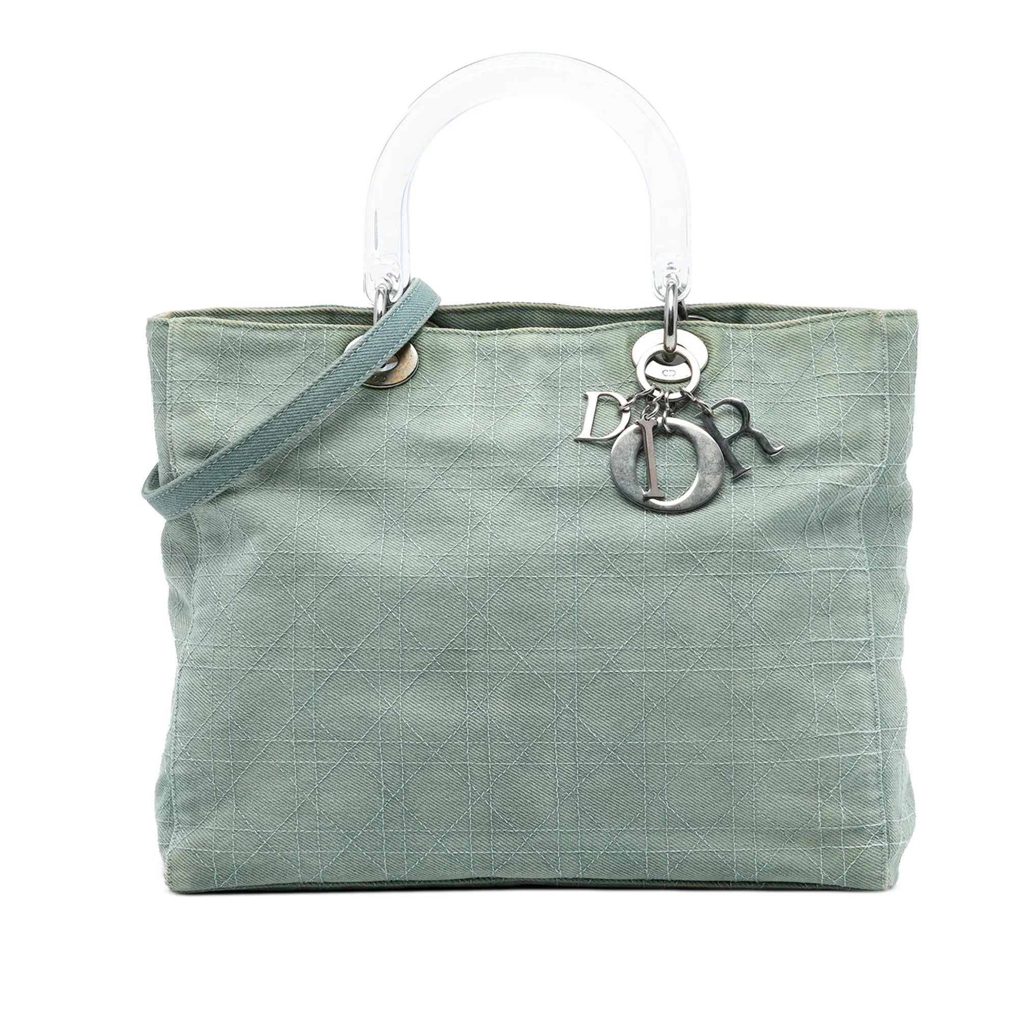 Dior Lady Dior Cannage Blue Handbag