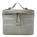 Christian Dior Cannage Vanity Handbag Logo Canvas Gray