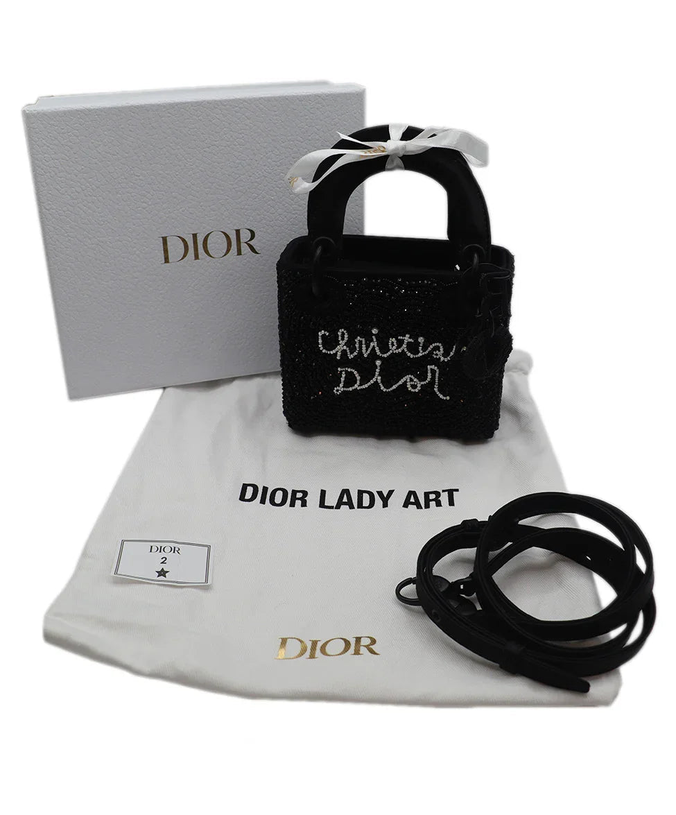 Mini Dior Black Beaded Handbag
