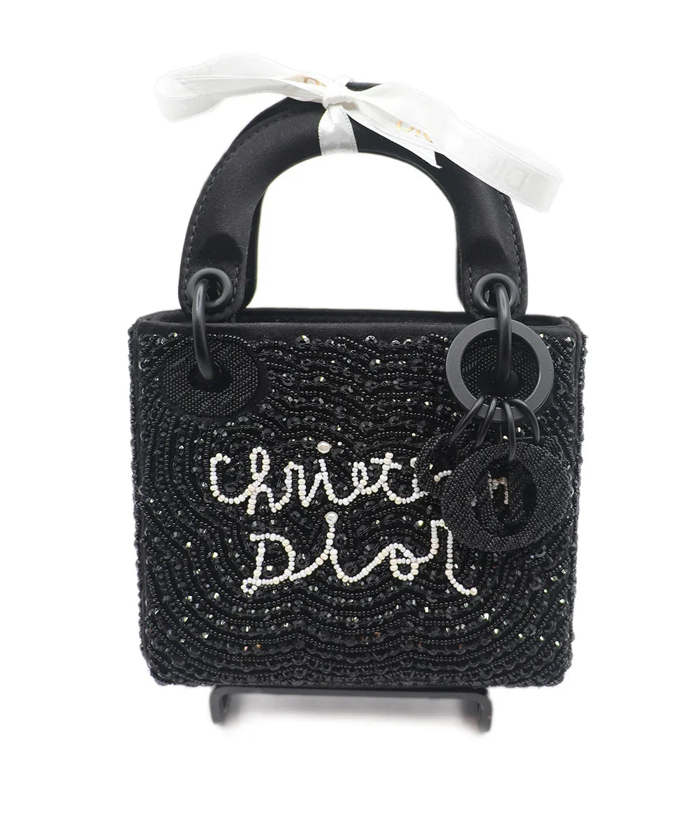 Mini Dior Black Beaded Handbag