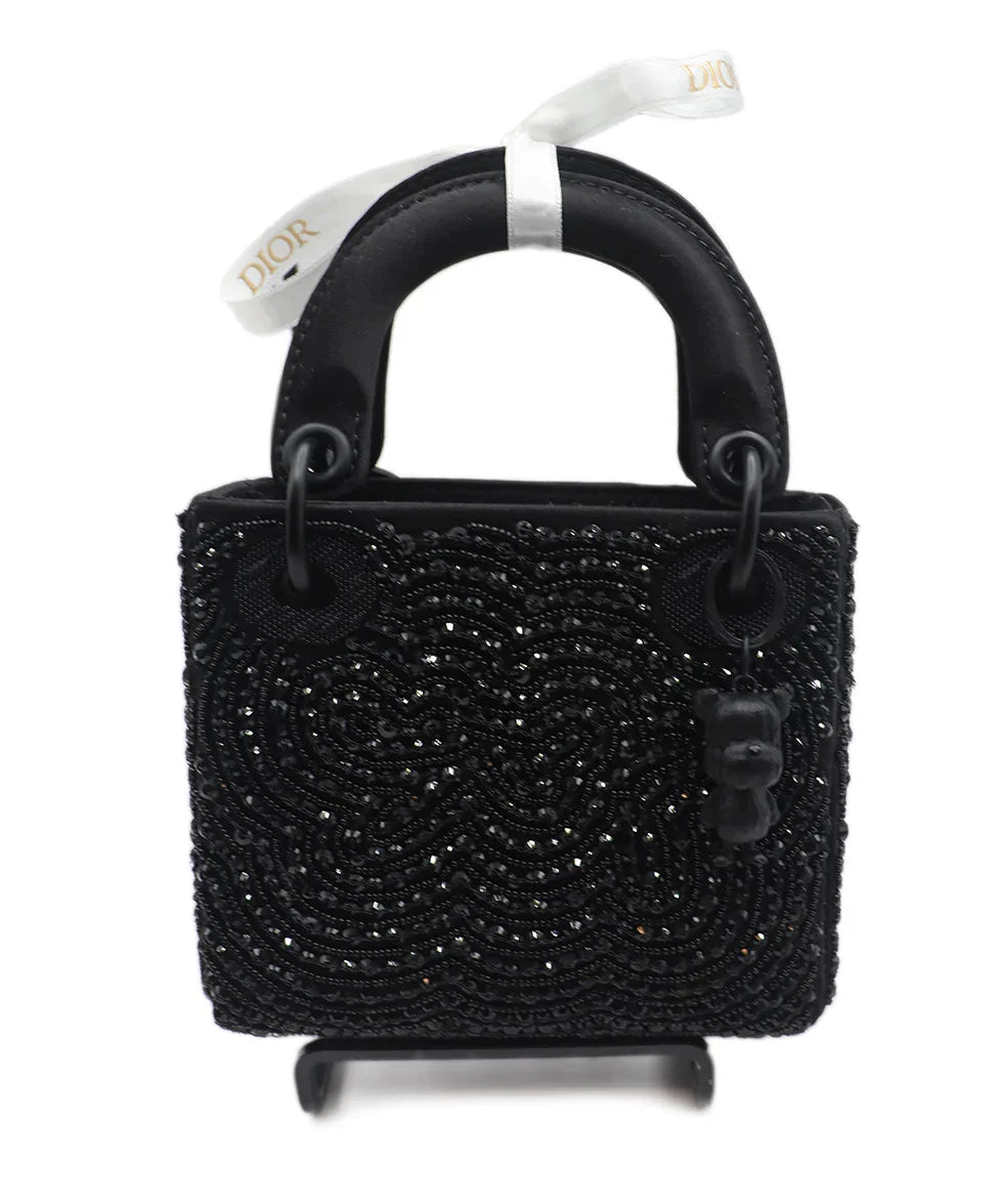 Mini Dior Black Beaded Handbag