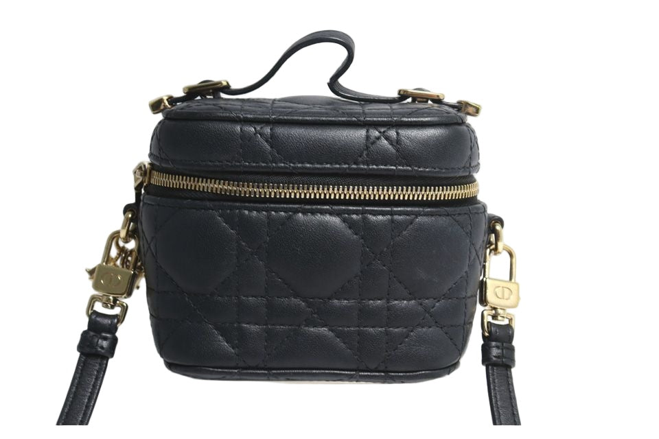 Dior Cannage Lambskin Shoulder Vanity Bag Handbag