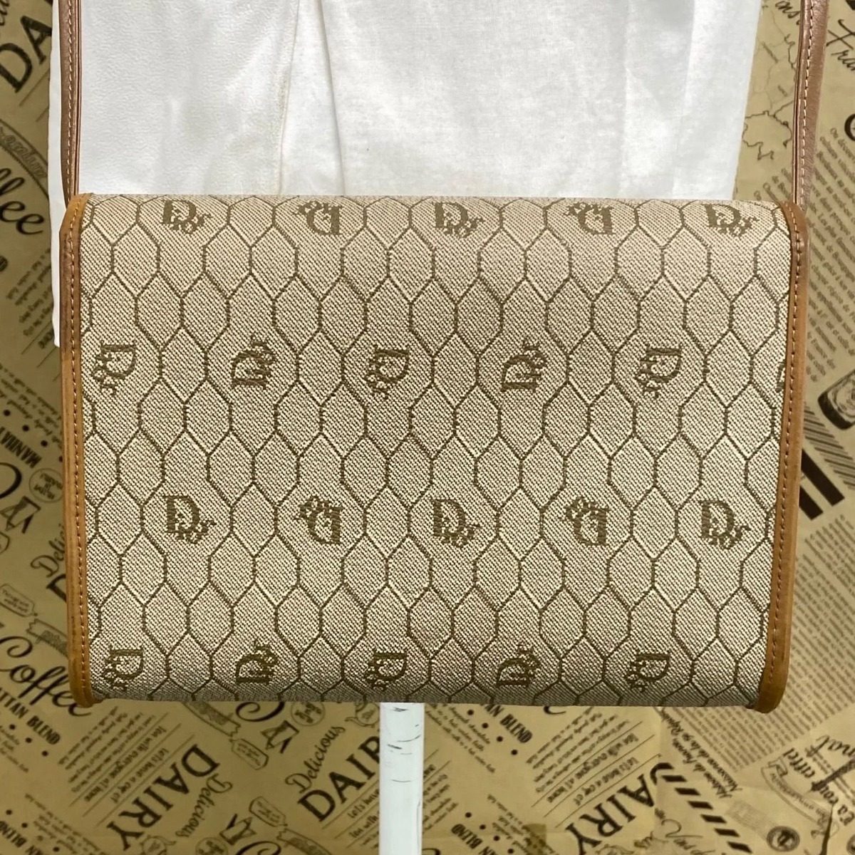 Dior Shoulder Bag Pochette Trotter White Travel