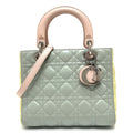 Dior Handbag leather blue x yellow x pink Canage Lady Dior Women