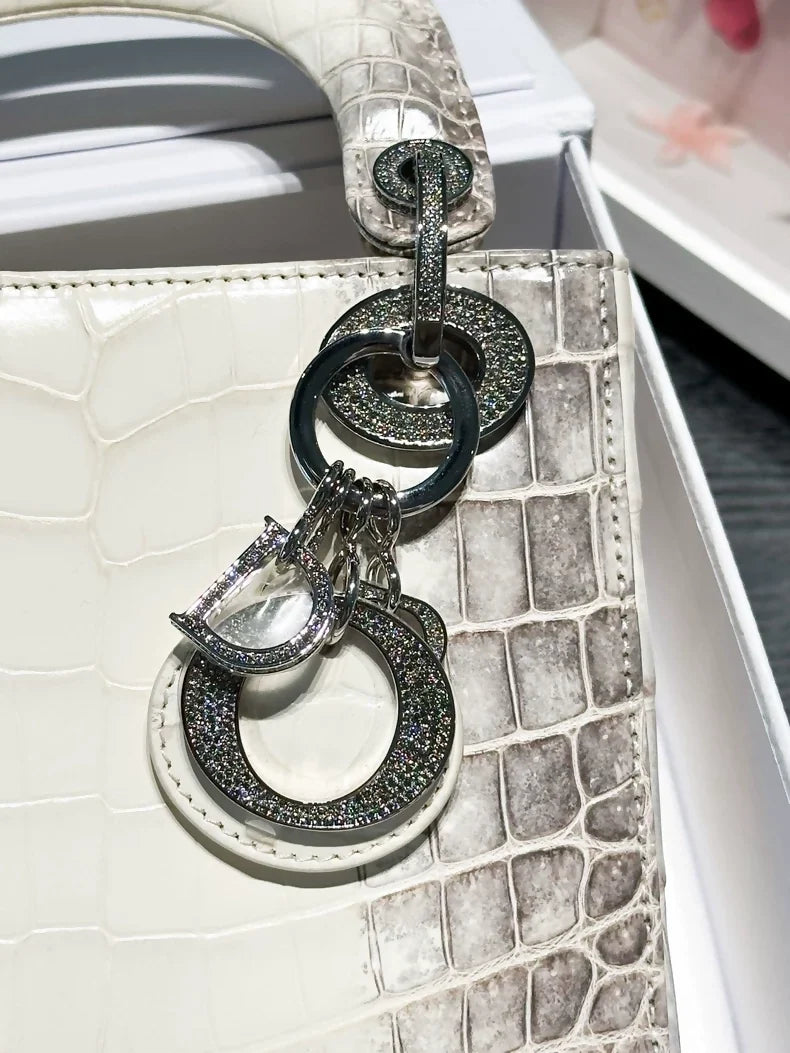 Lady Dior bag Himalaya crocodile leather with diamond hardware