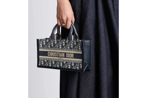 Dior Book Tote Leather Canvas Tote Bag